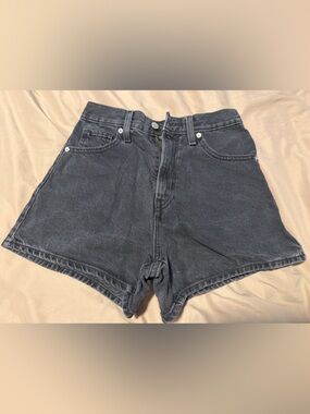 High Waisted Mom Black Denim Shorts